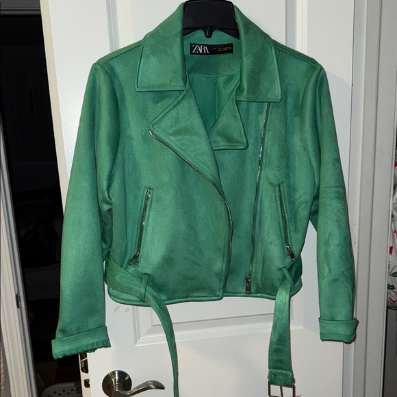 zara-jackets-coats-zara-mint-green-leather-jacket-poshmark